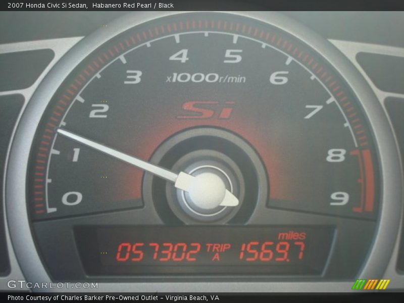 Habanero Red Pearl / Black 2007 Honda Civic Si Sedan