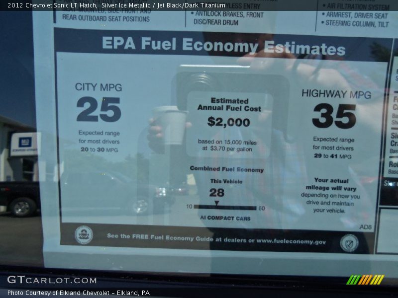  2012 Sonic LT Hatch Window Sticker