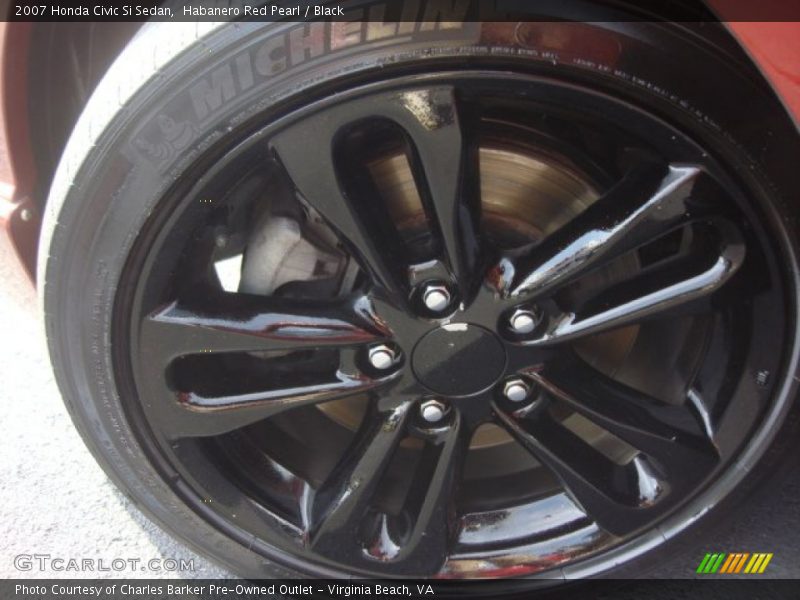 Habanero Red Pearl / Black 2007 Honda Civic Si Sedan