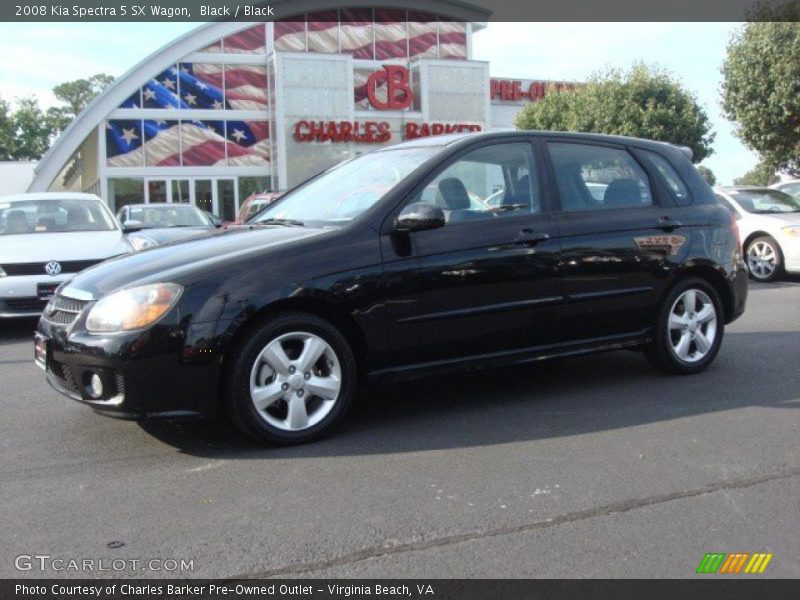 Black / Black 2008 Kia Spectra 5 SX Wagon