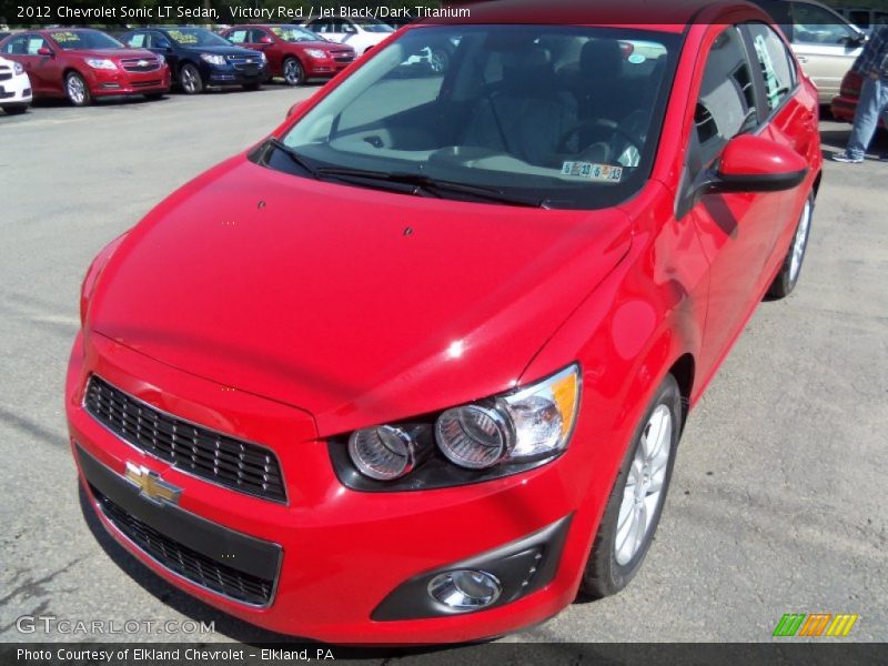 Victory Red / Jet Black/Dark Titanium 2012 Chevrolet Sonic LT Sedan