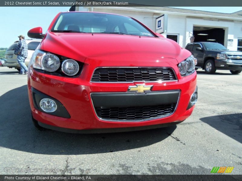 Victory Red / Jet Black/Dark Titanium 2012 Chevrolet Sonic LT Sedan