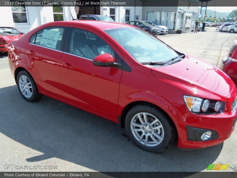 Victory Red / Jet Black/Dark Titanium 2012 Chevrolet Sonic LT Sedan