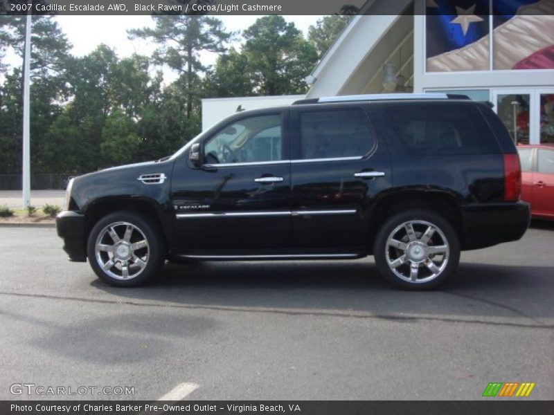 Black Raven / Cocoa/Light Cashmere 2007 Cadillac Escalade AWD