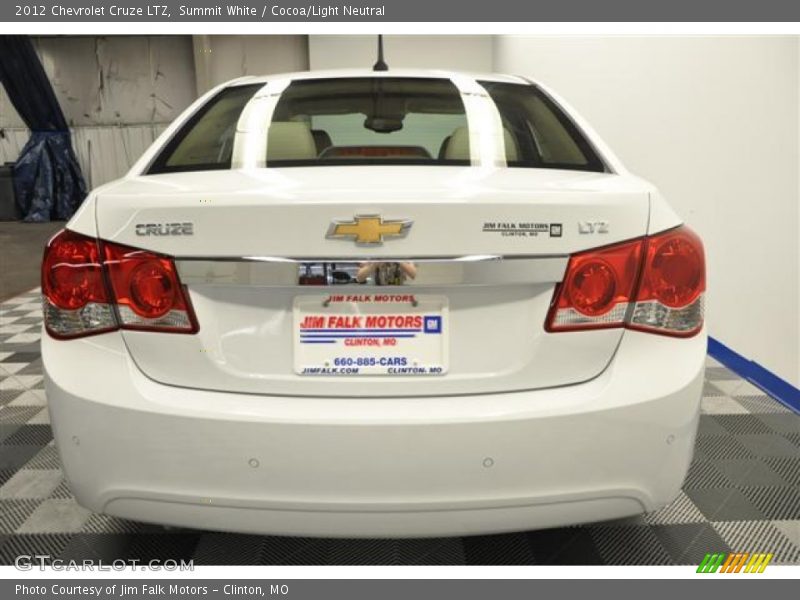 Summit White / Cocoa/Light Neutral 2012 Chevrolet Cruze LTZ