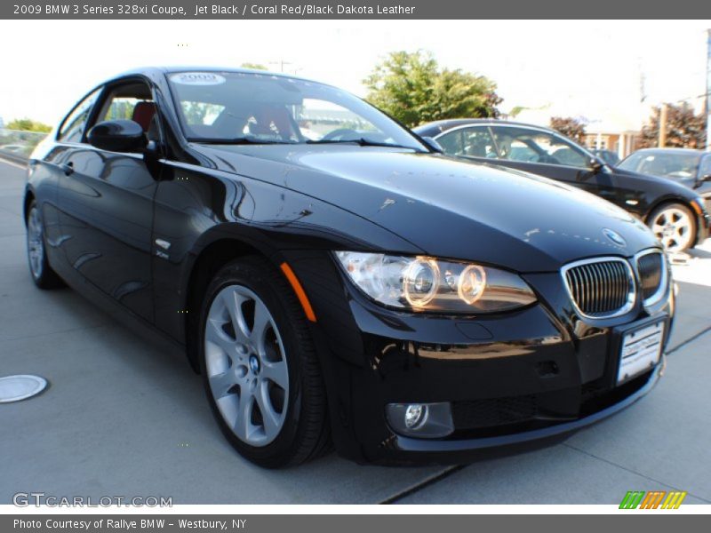 Jet Black / Coral Red/Black Dakota Leather 2009 BMW 3 Series 328xi Coupe