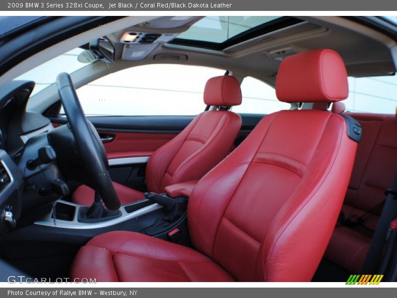Jet Black / Coral Red/Black Dakota Leather 2009 BMW 3 Series 328xi Coupe