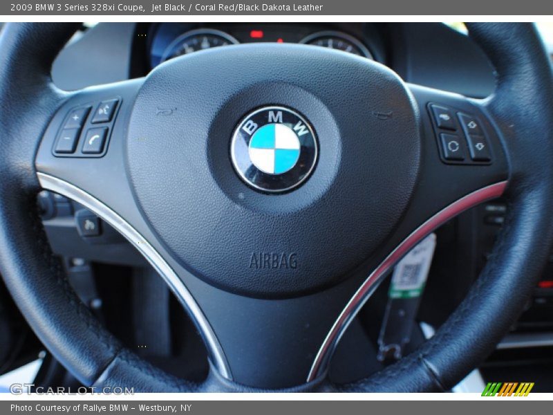 Jet Black / Coral Red/Black Dakota Leather 2009 BMW 3 Series 328xi Coupe