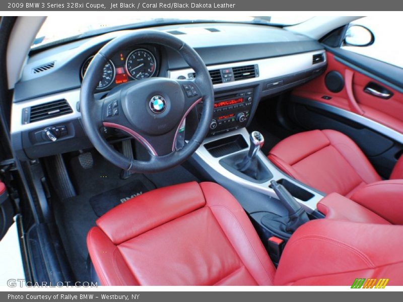 Jet Black / Coral Red/Black Dakota Leather 2009 BMW 3 Series 328xi Coupe