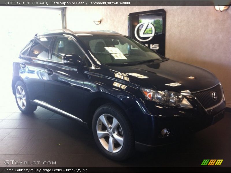 Black Sapphire Pearl / Parchment/Brown Walnut 2010 Lexus RX 350 AWD
