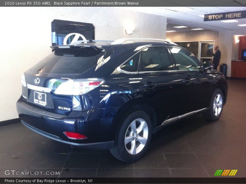 Black Sapphire Pearl / Parchment/Brown Walnut 2010 Lexus RX 350 AWD