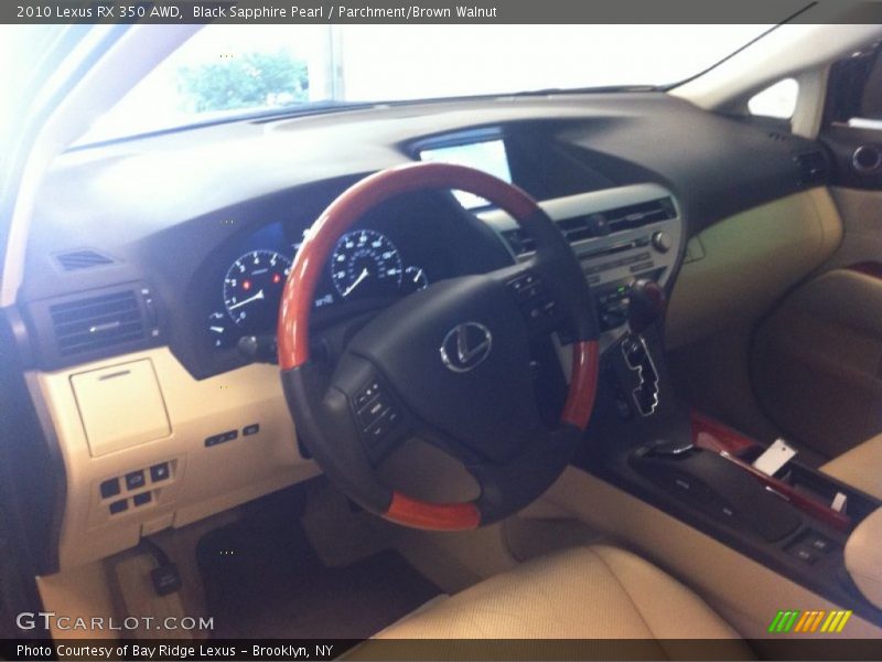 Black Sapphire Pearl / Parchment/Brown Walnut 2010 Lexus RX 350 AWD