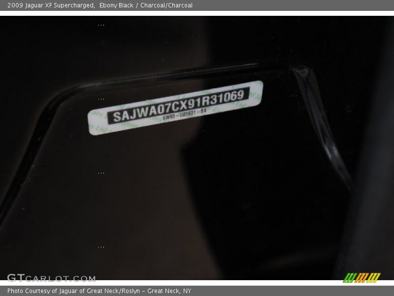 Ebony Black / Charcoal/Charcoal 2009 Jaguar XF Supercharged