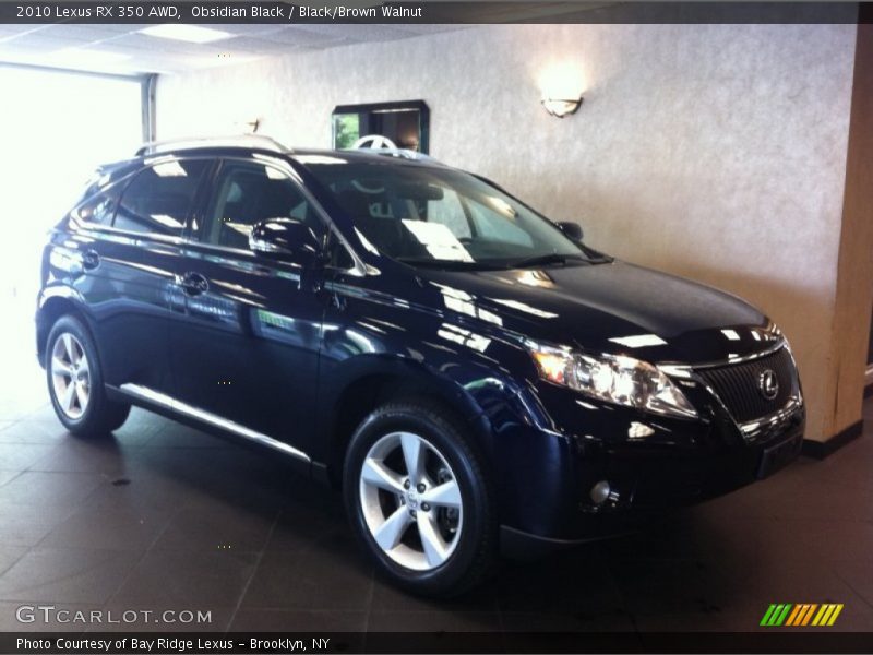 Obsidian Black / Black/Brown Walnut 2010 Lexus RX 350 AWD