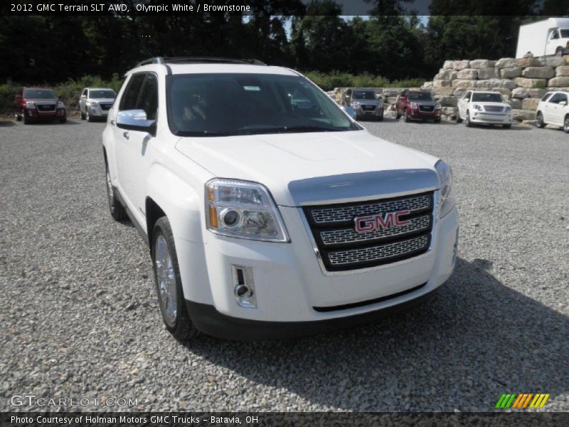 Olympic White / Brownstone 2012 GMC Terrain SLT AWD