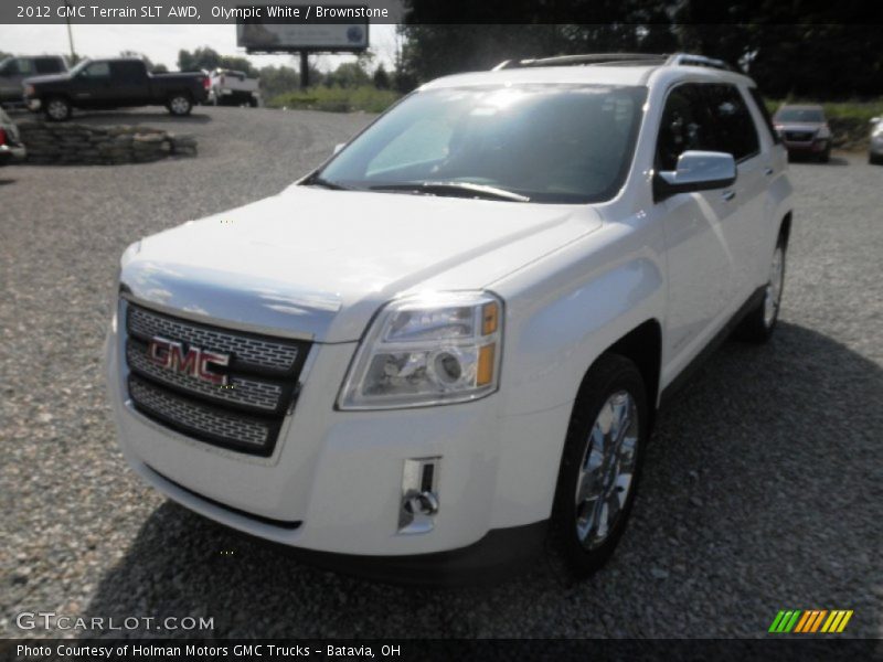Olympic White / Brownstone 2012 GMC Terrain SLT AWD