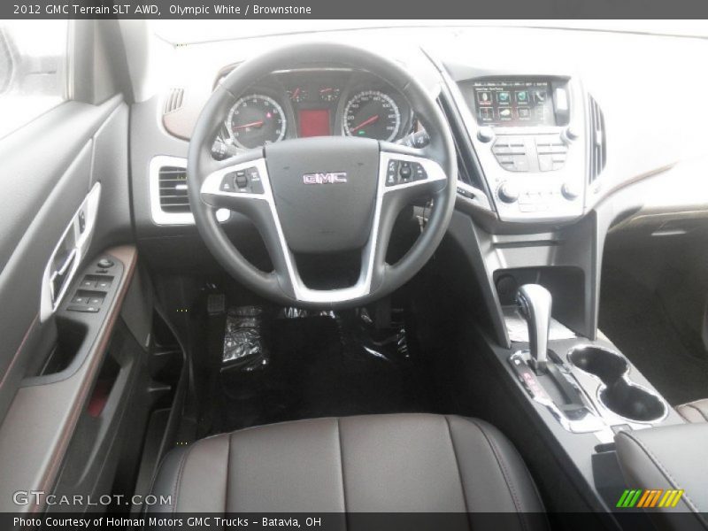 Olympic White / Brownstone 2012 GMC Terrain SLT AWD