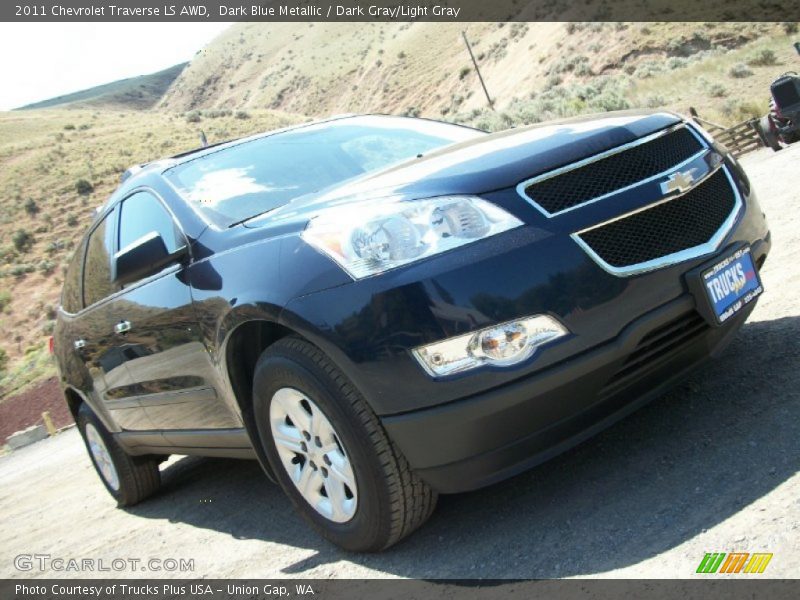 Dark Blue Metallic / Dark Gray/Light Gray 2011 Chevrolet Traverse LS AWD