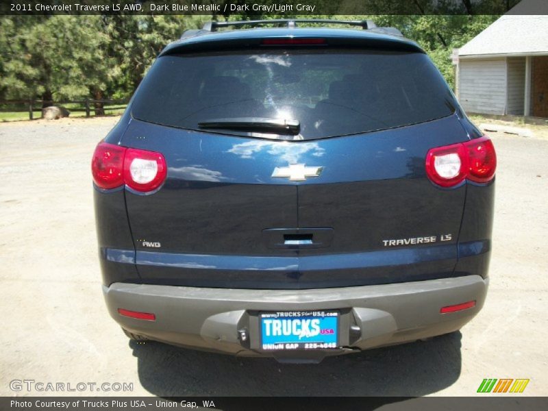 Dark Blue Metallic / Dark Gray/Light Gray 2011 Chevrolet Traverse LS AWD