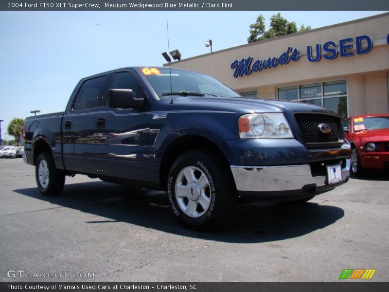 Medium Wedgewood Blue Metallic / Dark Flint 2004 Ford F150 XLT SuperCrew