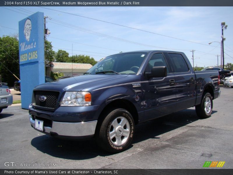 Medium Wedgewood Blue Metallic / Dark Flint 2004 Ford F150 XLT SuperCrew