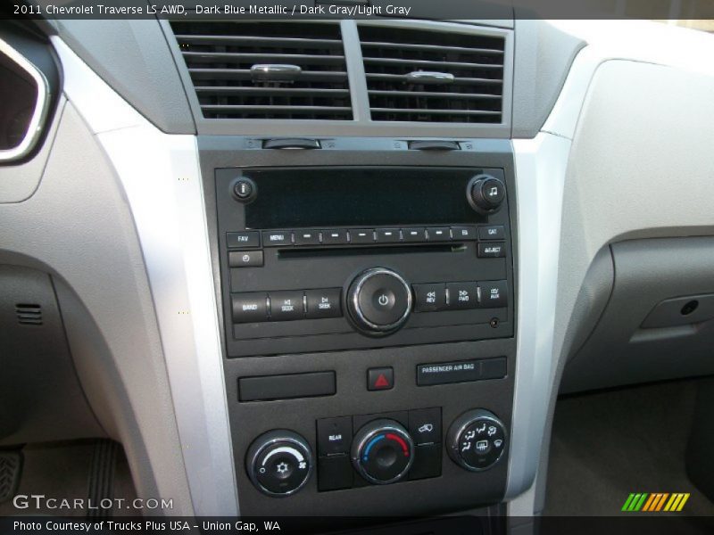 Dark Blue Metallic / Dark Gray/Light Gray 2011 Chevrolet Traverse LS AWD