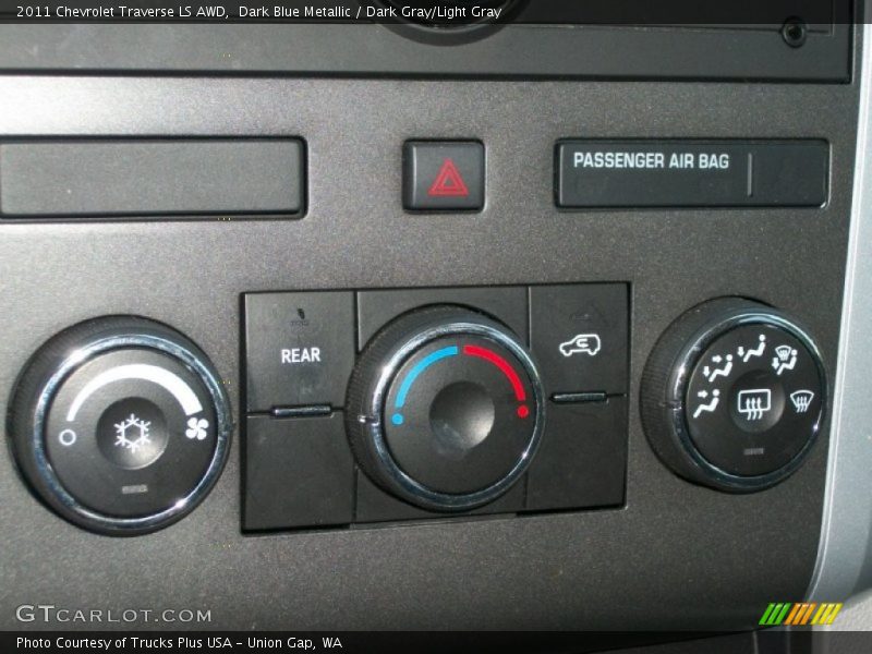 Dark Blue Metallic / Dark Gray/Light Gray 2011 Chevrolet Traverse LS AWD