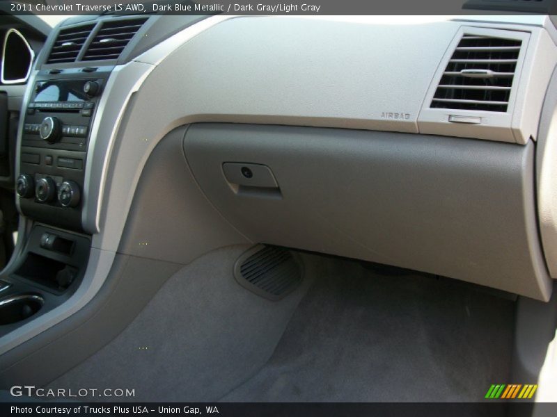 Dark Blue Metallic / Dark Gray/Light Gray 2011 Chevrolet Traverse LS AWD