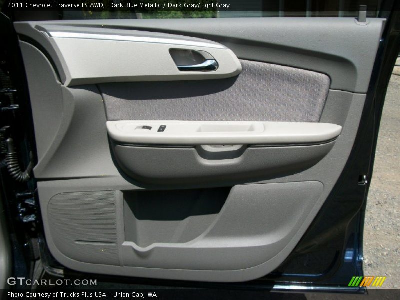 Dark Blue Metallic / Dark Gray/Light Gray 2011 Chevrolet Traverse LS AWD
