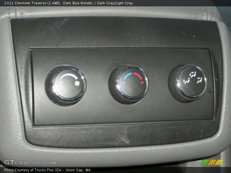 Dark Blue Metallic / Dark Gray/Light Gray 2011 Chevrolet Traverse LS AWD