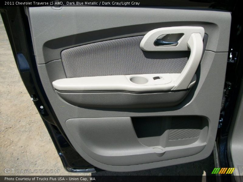 Dark Blue Metallic / Dark Gray/Light Gray 2011 Chevrolet Traverse LS AWD