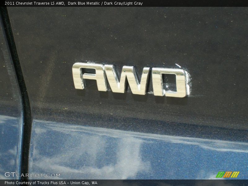 Dark Blue Metallic / Dark Gray/Light Gray 2011 Chevrolet Traverse LS AWD