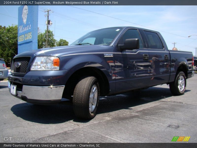 Medium Wedgewood Blue Metallic / Dark Flint 2004 Ford F150 XLT SuperCrew