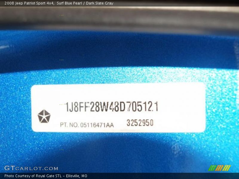 Surf Blue Pearl / Dark Slate Gray 2008 Jeep Patriot Sport 4x4