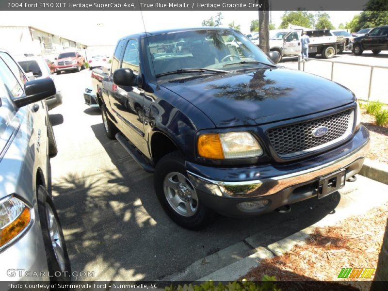 True Blue Metallic / Heritage Graphite Grey 2004 Ford F150 XLT Heritage SuperCab 4x4