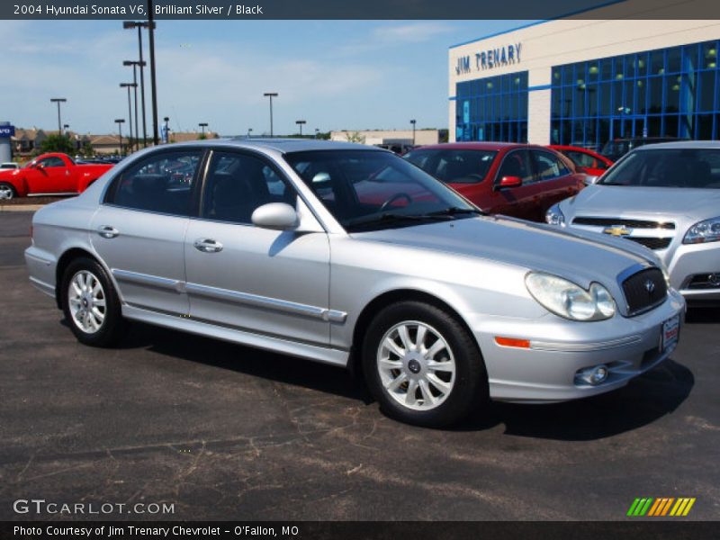 Brilliant Silver / Black 2004 Hyundai Sonata V6