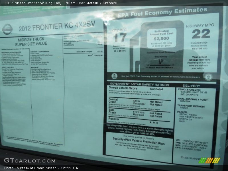 Brilliant Silver Metallic / Graphite 2012 Nissan Frontier SV King Cab
