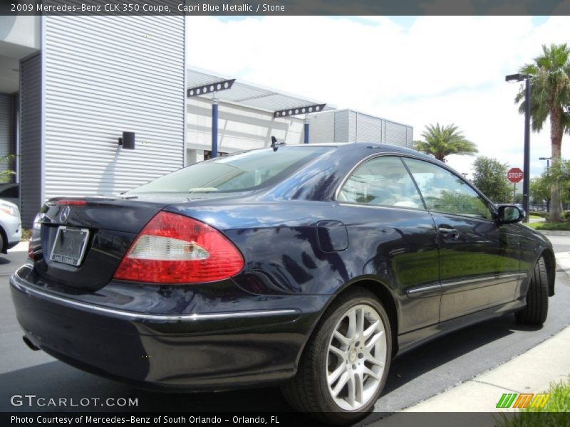 Capri Blue Metallic / Stone 2009 Mercedes-Benz CLK 350 Coupe