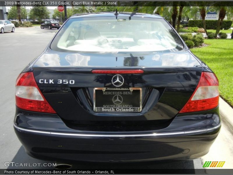 Capri Blue Metallic / Stone 2009 Mercedes-Benz CLK 350 Coupe