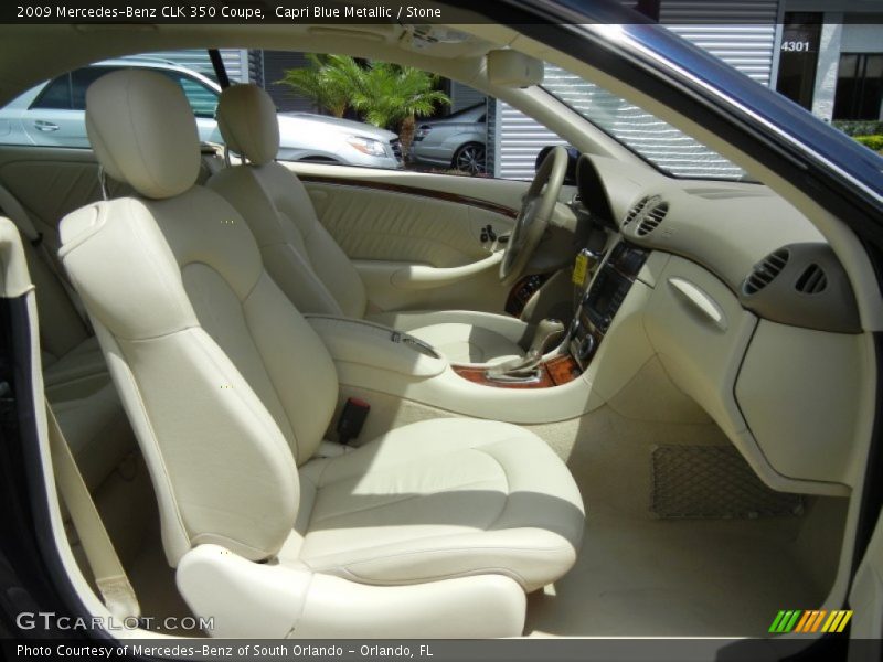 Capri Blue Metallic / Stone 2009 Mercedes-Benz CLK 350 Coupe