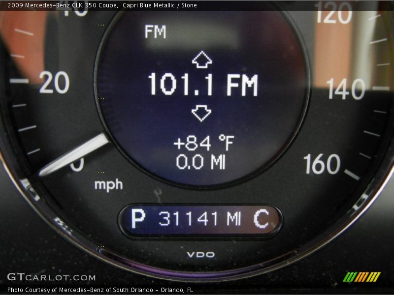 Capri Blue Metallic / Stone 2009 Mercedes-Benz CLK 350 Coupe