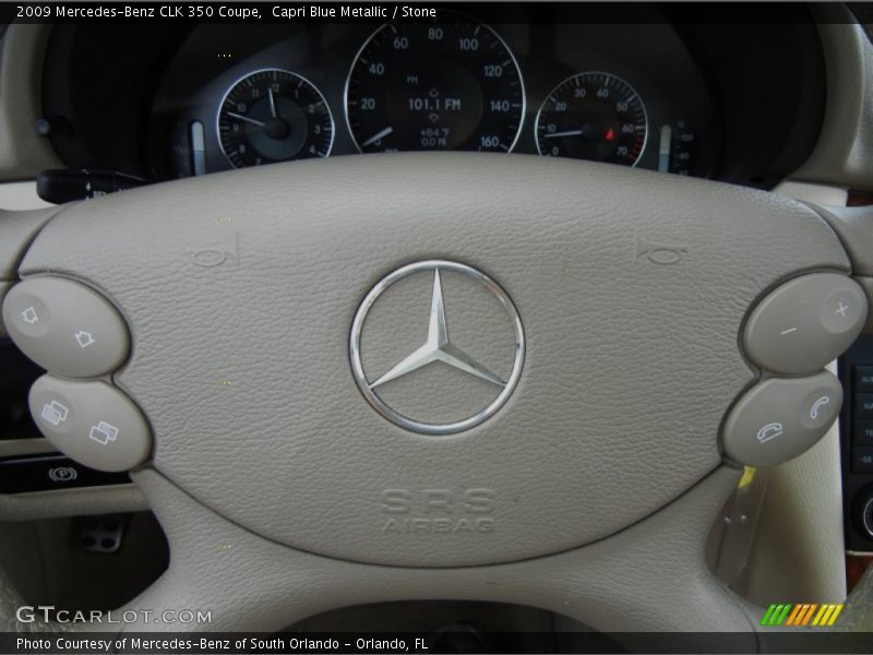 Capri Blue Metallic / Stone 2009 Mercedes-Benz CLK 350 Coupe