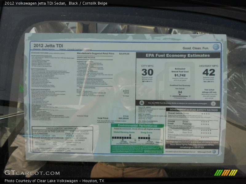 Black / Cornsilk Beige 2012 Volkswagen Jetta TDI Sedan