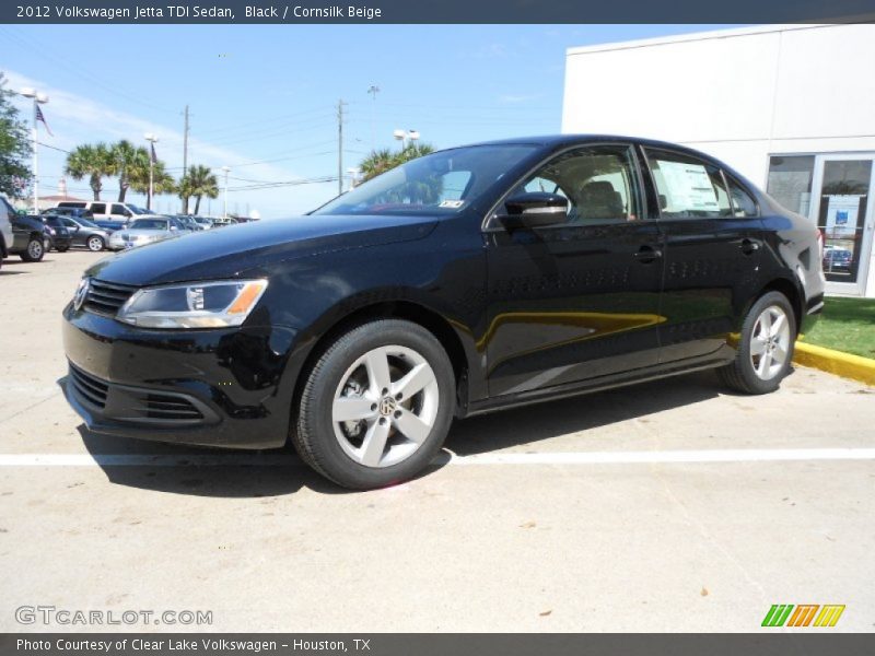 Black / Cornsilk Beige 2012 Volkswagen Jetta TDI Sedan