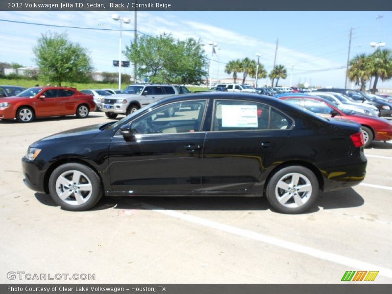 Black / Cornsilk Beige 2012 Volkswagen Jetta TDI Sedan