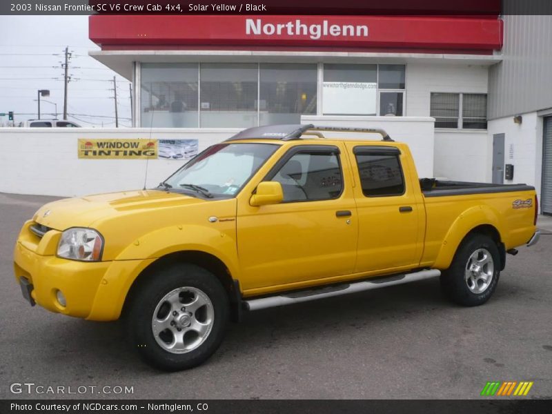 Solar Yellow / Black 2003 Nissan Frontier SC V6 Crew Cab 4x4