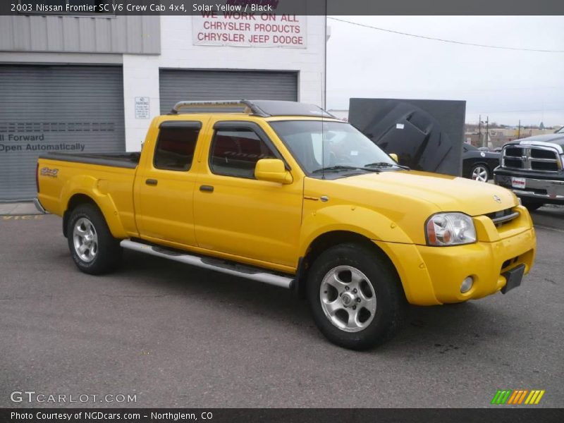 Solar Yellow / Black 2003 Nissan Frontier SC V6 Crew Cab 4x4