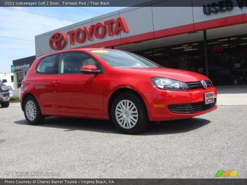 Tornado Red / Titan Black 2011 Volkswagen Golf 2 Door