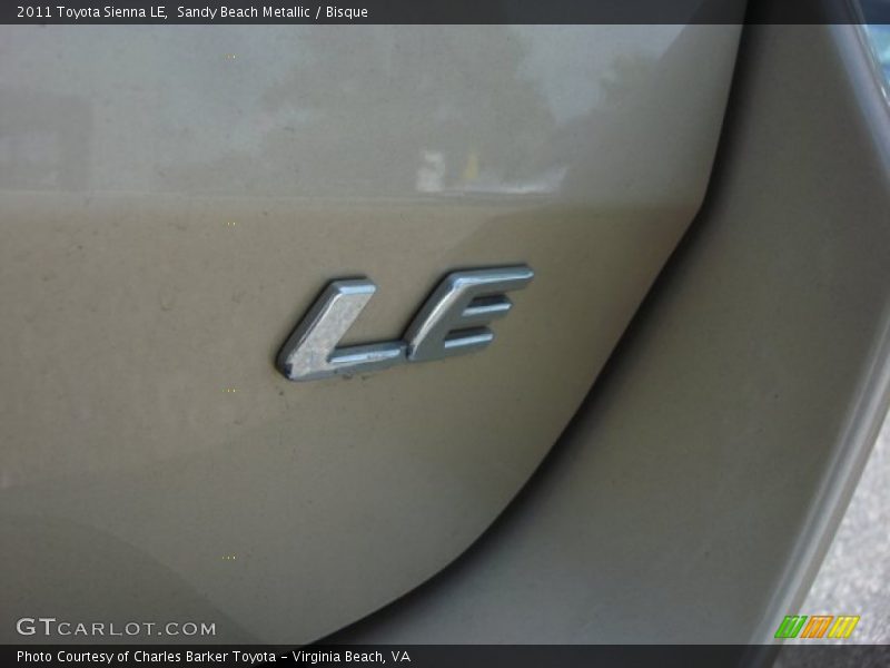 Sandy Beach Metallic / Bisque 2011 Toyota Sienna LE