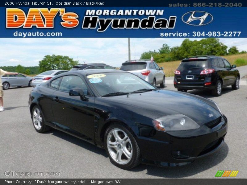 Obsidian Black / Black/Red 2006 Hyundai Tiburon GT